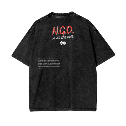 Acid Wash Regular Fit Tee | NGO - Black