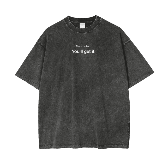 Acid Wash Regular Fit Tee | ELA - Grey