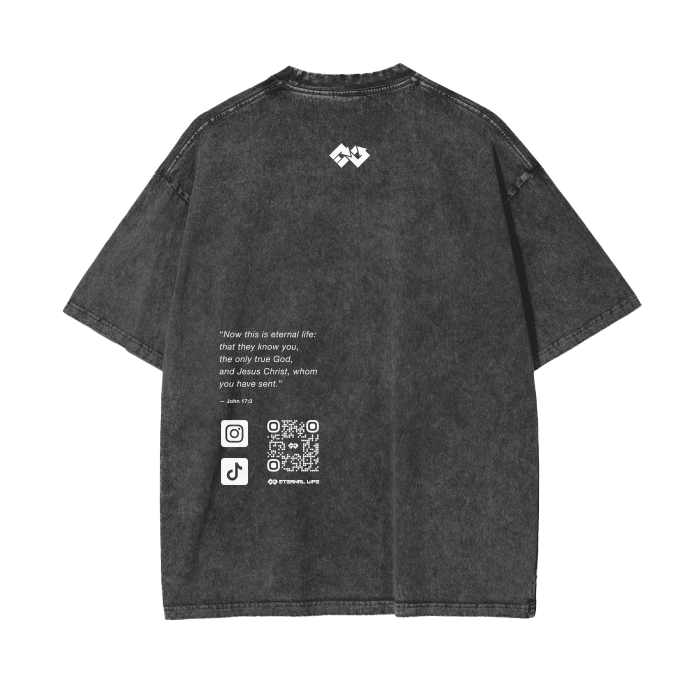 Acid Wash Regular Fit Tee | ELA - Grey