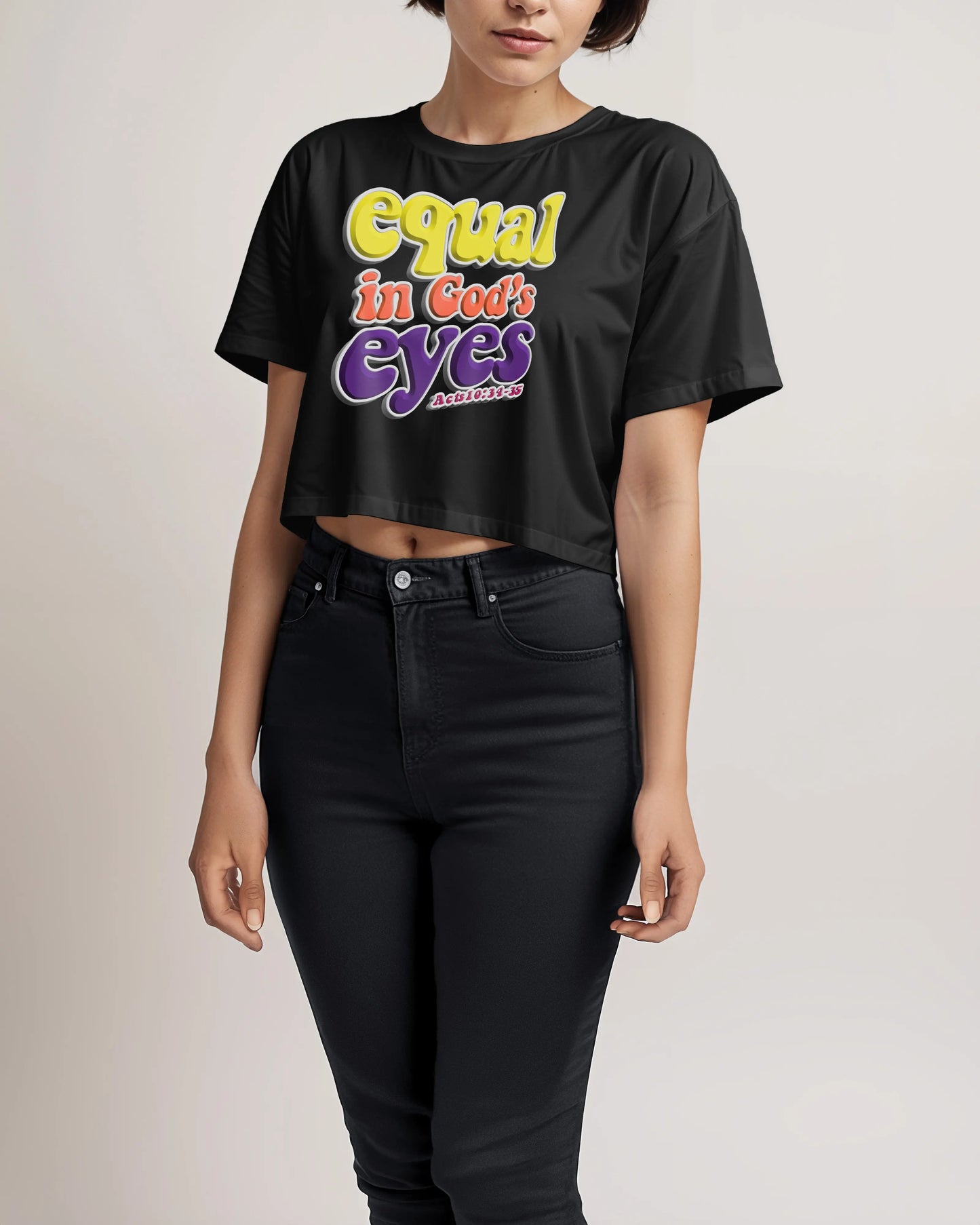 Cropped Tee | Equal (Yellow) Printify