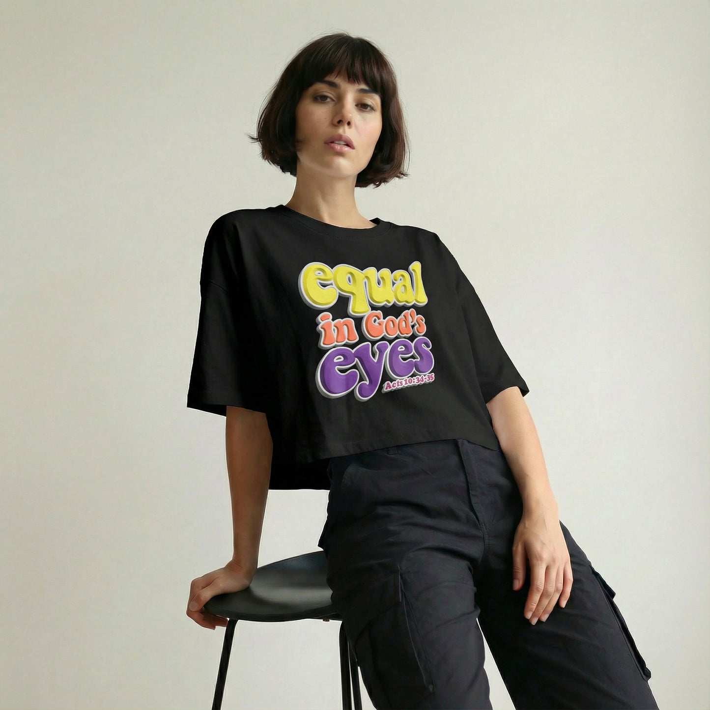 Cropped Tee | Equal (Yellow)