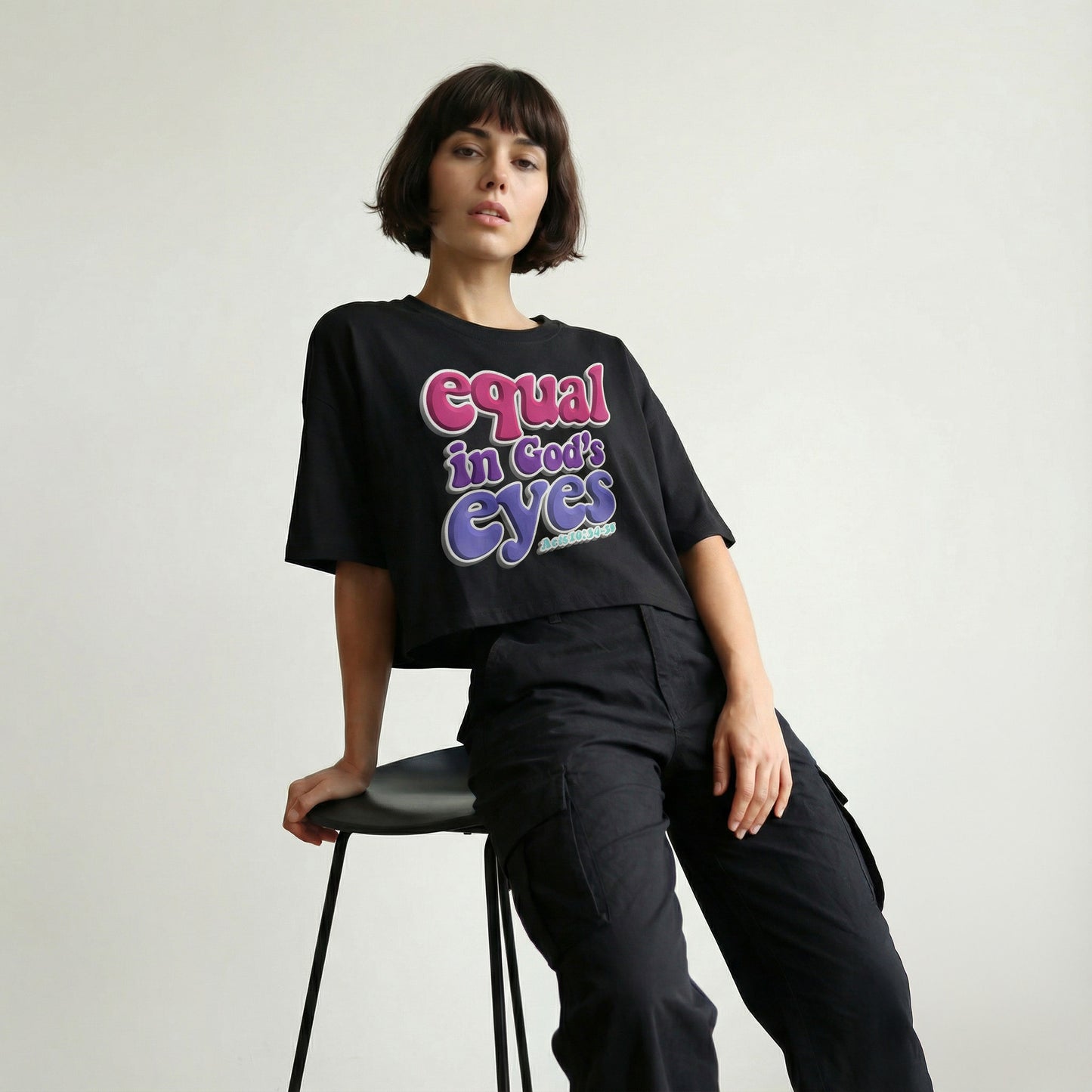 Cropped Tee | Equal (Berry)