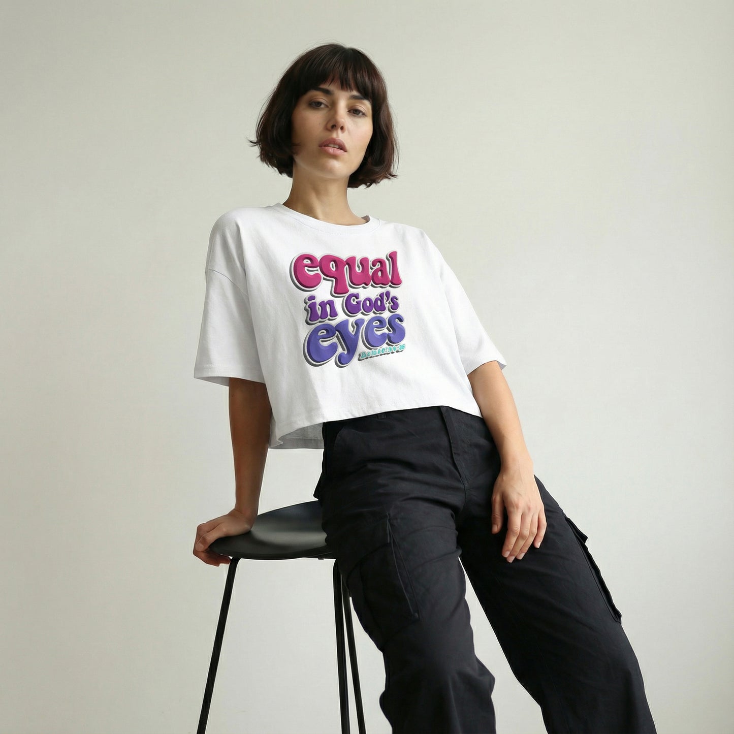 Cropped Tee | Equal (Berry)