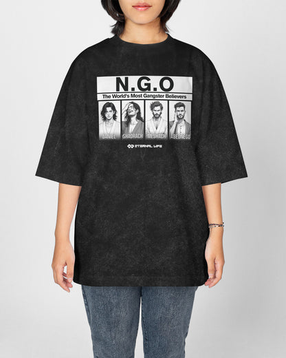 Acid Wash Regular Fit Tee | NGO - Black