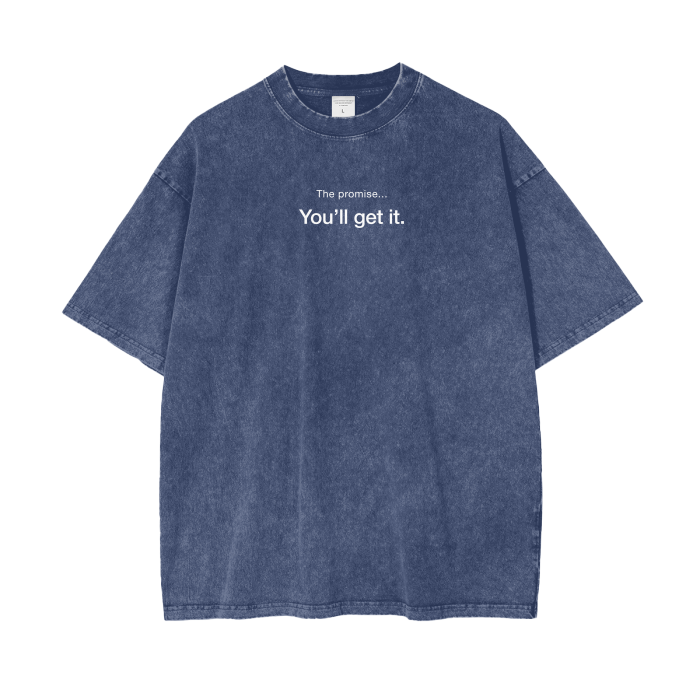 Acid Wash Regular Fit Tee | ELA - Dark  Blue