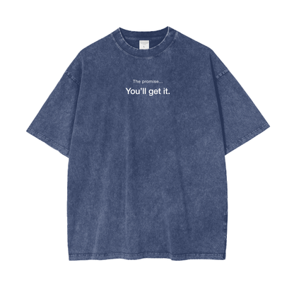 Acid Wash Regular Fit Tee | ELA - Dark  Blue