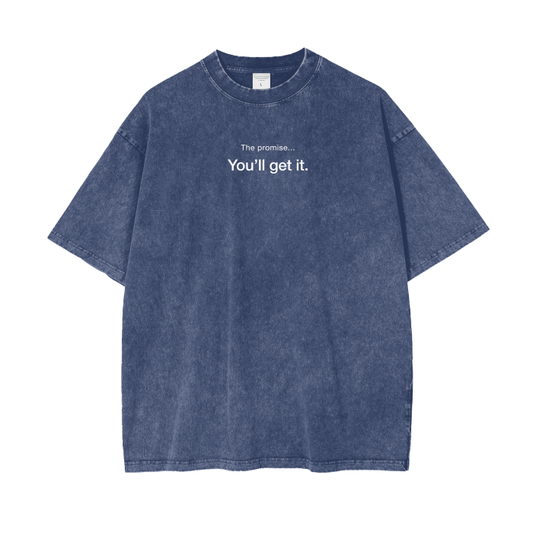 Acid Wash Regular Fit Tee | ELA - Dark  Blue